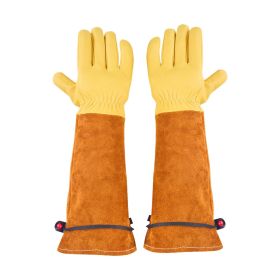 Gardening Gloves Thorn Proof Long Leather Rose Pruning Gloves for Men & Women