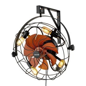 21 Inch Wall Mounted Fan with Light Remote 6 Speed E26 Socket No Bulb