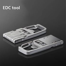 Ultimate Outdoor Multi-Function Tool: 13-in-1 Stainless Steel Gadget with Phone Holder, Can Opener,