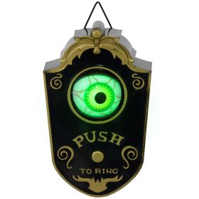 HOMCOM 7.1" Doorbell w/ Simulation Light-up Eyeball, Halloween Decoration Animatronic, Sound and Motion Activated for Party
