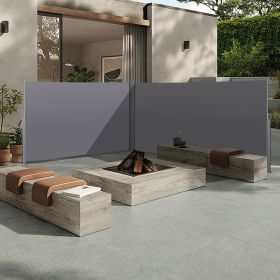 276 X 71Retractable Side Awning, Waterproof & UV-Resistant, Privacy Screen Divider Roll Up Balco (Color: Grey)