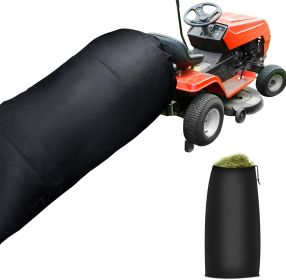 Lawn Tractor Leaf Bag For Riding Lawn Mower Reusable Big Capacity Mower Leaf Bag Black Grass Catcher Bag (Color: Black)