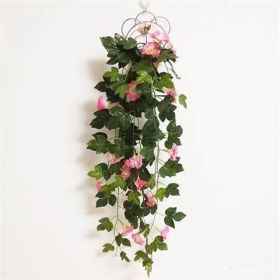 Simulation Plant Morning Glory Ratten For Wall Hanging Decoration (Color: PINK)
