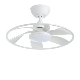 Light Pro 22 In. LED Indoor Matt White Smart Ceiling Fan With DC Motor (Color: White)